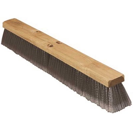 RENOWN 24 in. Polypropylene Broom Fine Sweep Flagged with 3 in. Trim Grey 36219524AM23